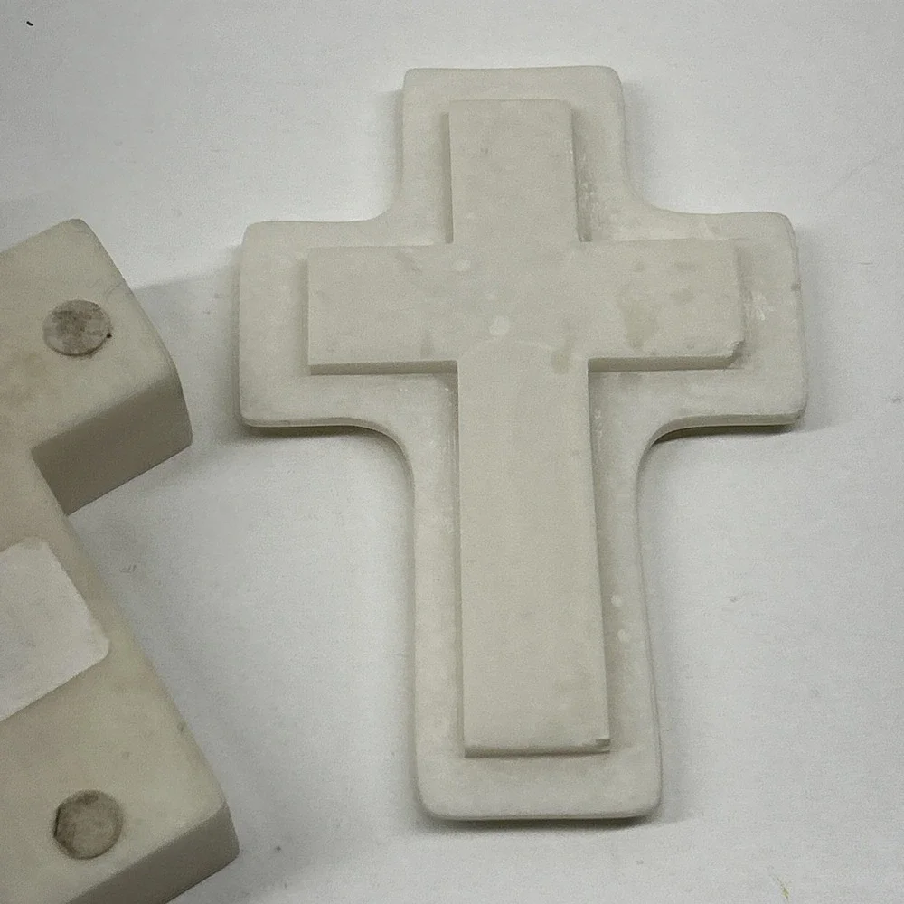 Vintage Cross Shaped Trinket Box God Bless You‎ Floral Ceramic Keepsake Lid